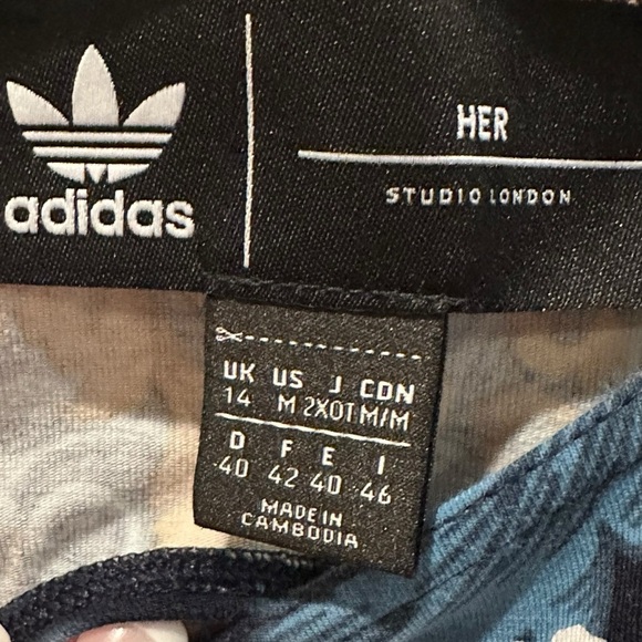 Adidas X Her Studio London Body Flower Bodysuit Fashion Top Backless Size Medium - Picture 9 of 12